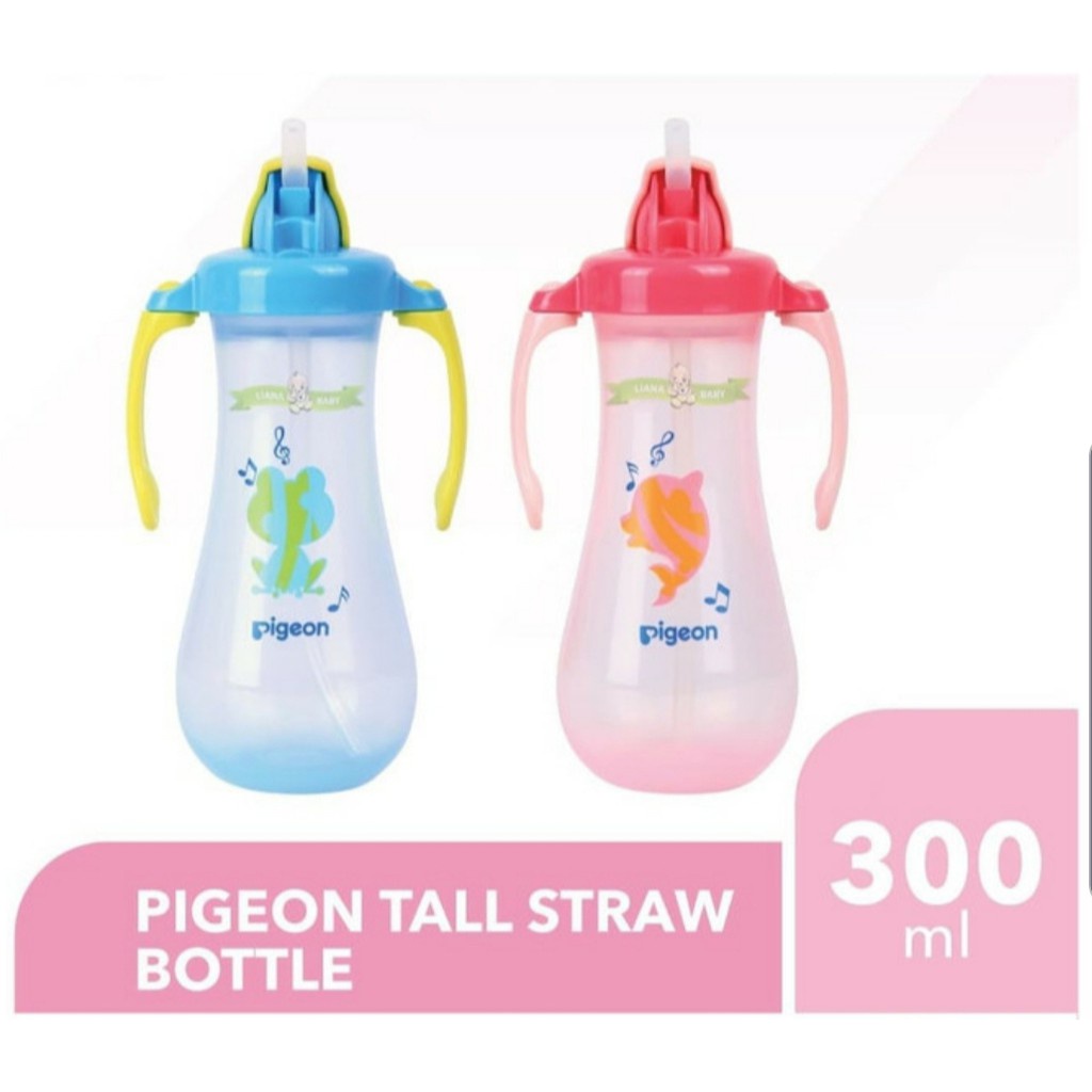 PIGEON Tall Straw Bottle / botol pigeon / botol sedotan / training cup 300ML