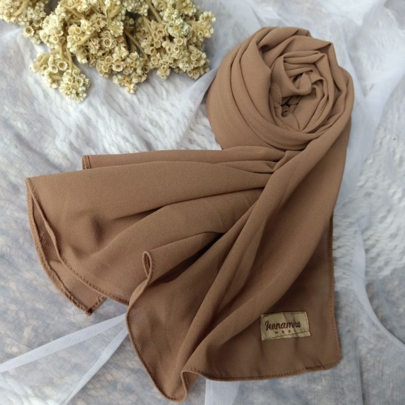 Pashmina premium ceruty babydoll 180x75cm/pashmina polos flory shawl/Jennamira_mode/