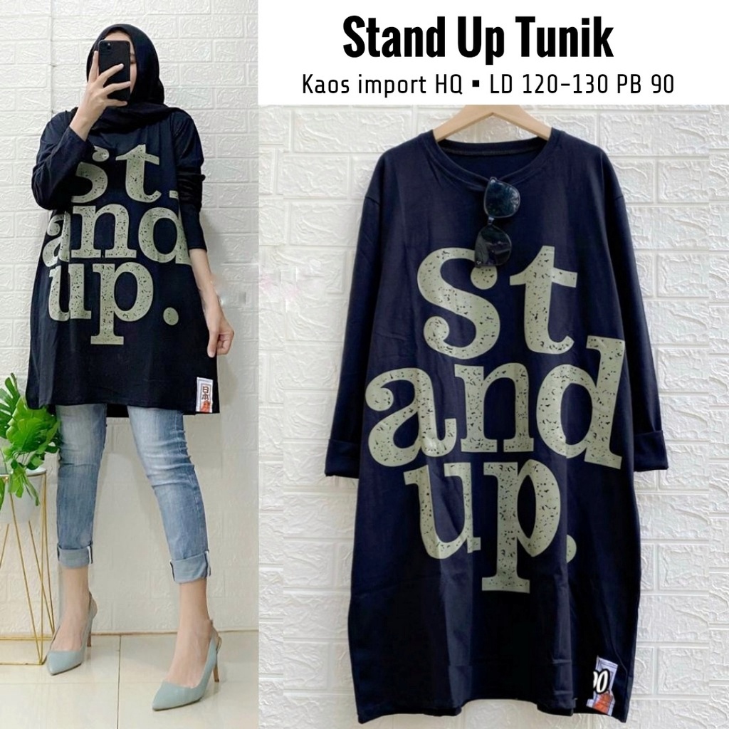 Best Seller Outfit Remaja Kekinian Polos Tunik Jumbo Ld 120 Terbaru Stand Up Iii Shopee Indonesia