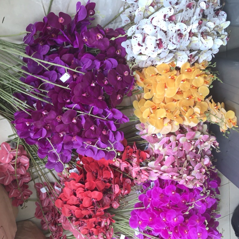 ANGGREK LATEX ORCHID X1 panjang 1 meter -  bunga plastik artificial home decor shabby chic