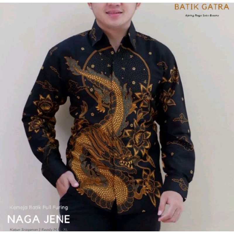 NAGA EMAS kemeja batik pria terbaru kualitas premium // batik pria murah lapis furing