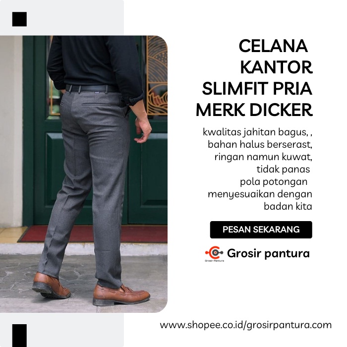 CELANA KERJA KANTOR FORMAL PRIA SLIMFIT BAHAN DASAR KAIN WOLL KUALITAS