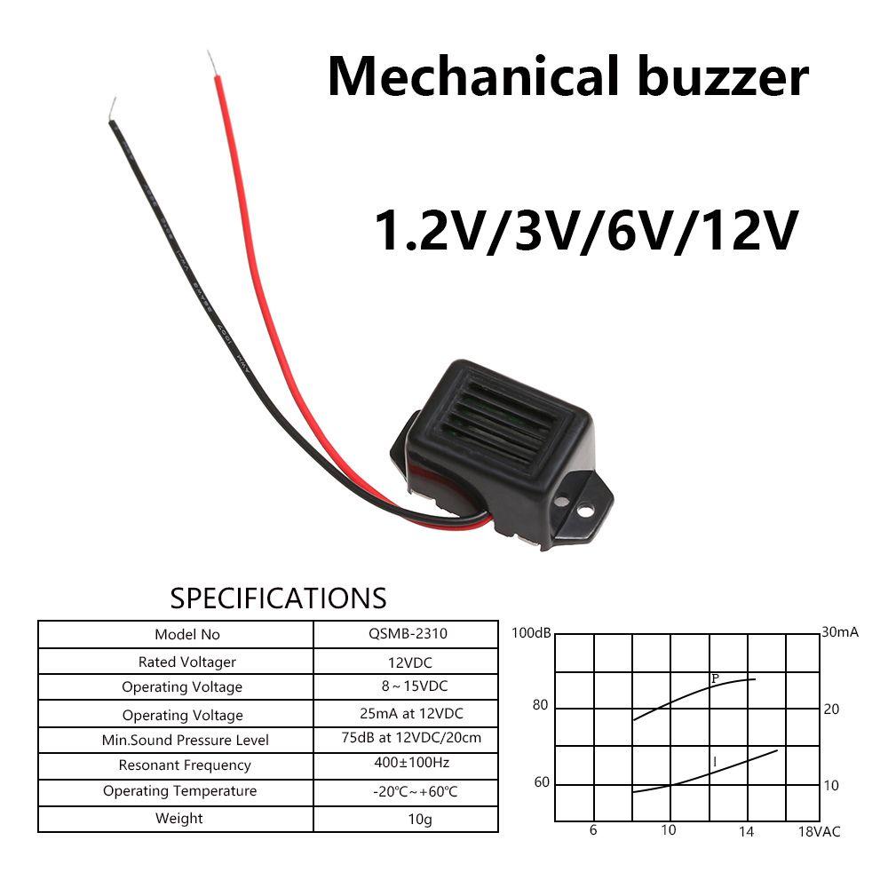 1pc Alarm Buzzer Elektronik Mini DC 1.2 / 3 / 6 / 12V 33.5x15mm