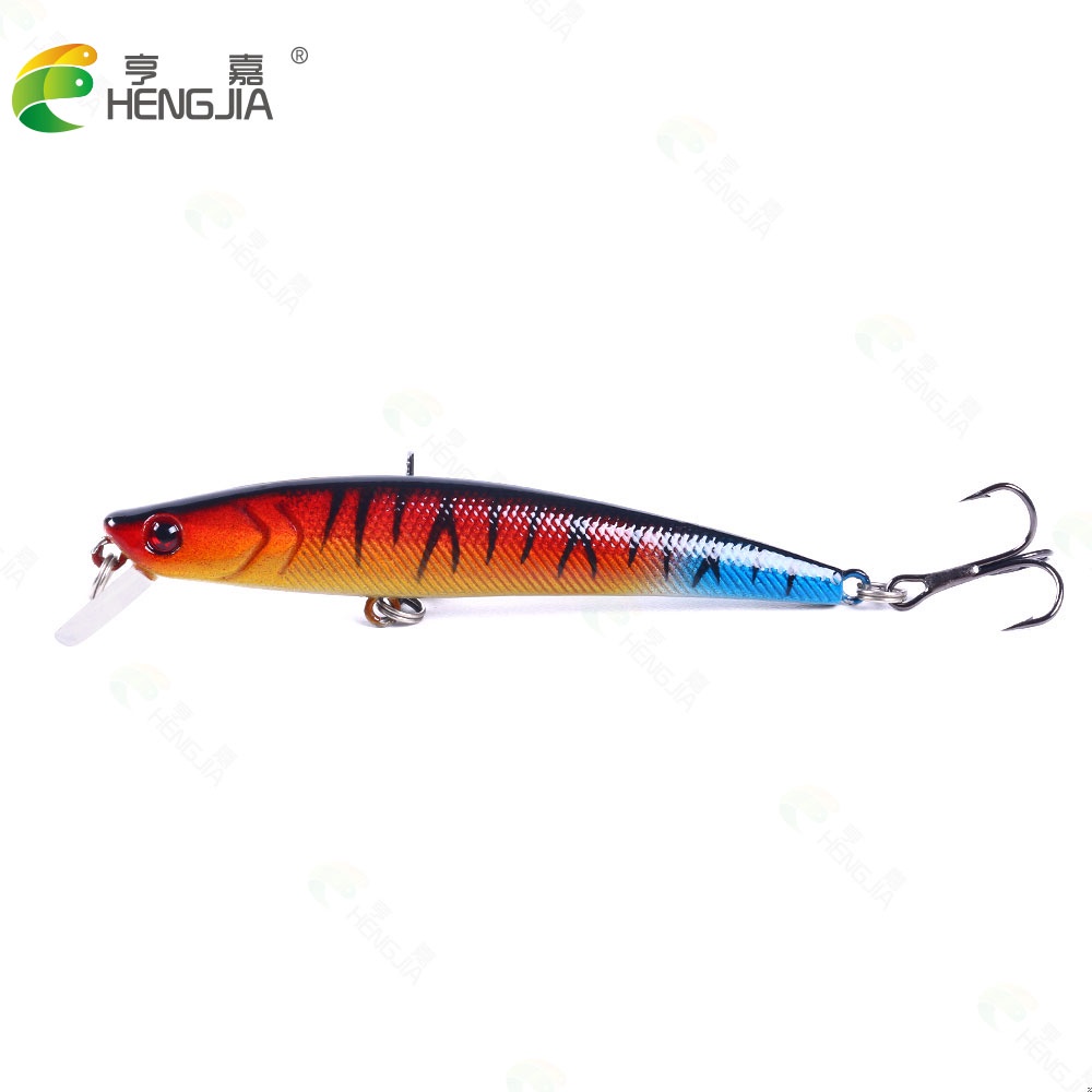 Hengjia 8pcs Umpan Pancing Fishing Lure 3D Eyes Hardlure Tiruan Bentuk Ikan Kecil 9.5cm 8.2cm Fake Bait Dengan 2 Kail