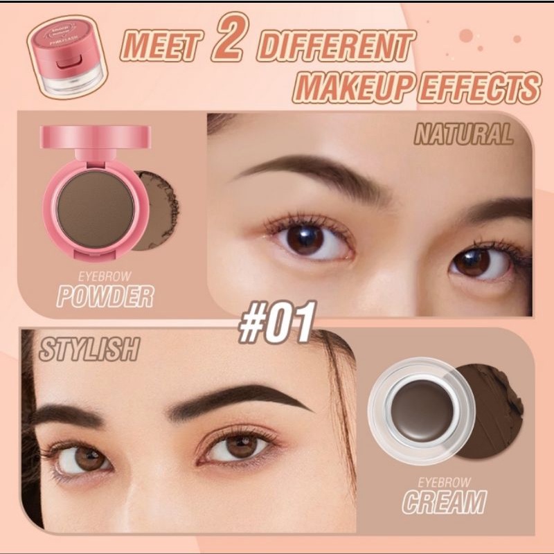 PINKFLASH Duo Effect Eyebrow Kit PF-E22 | 2-in-1 Eyebrow Cream