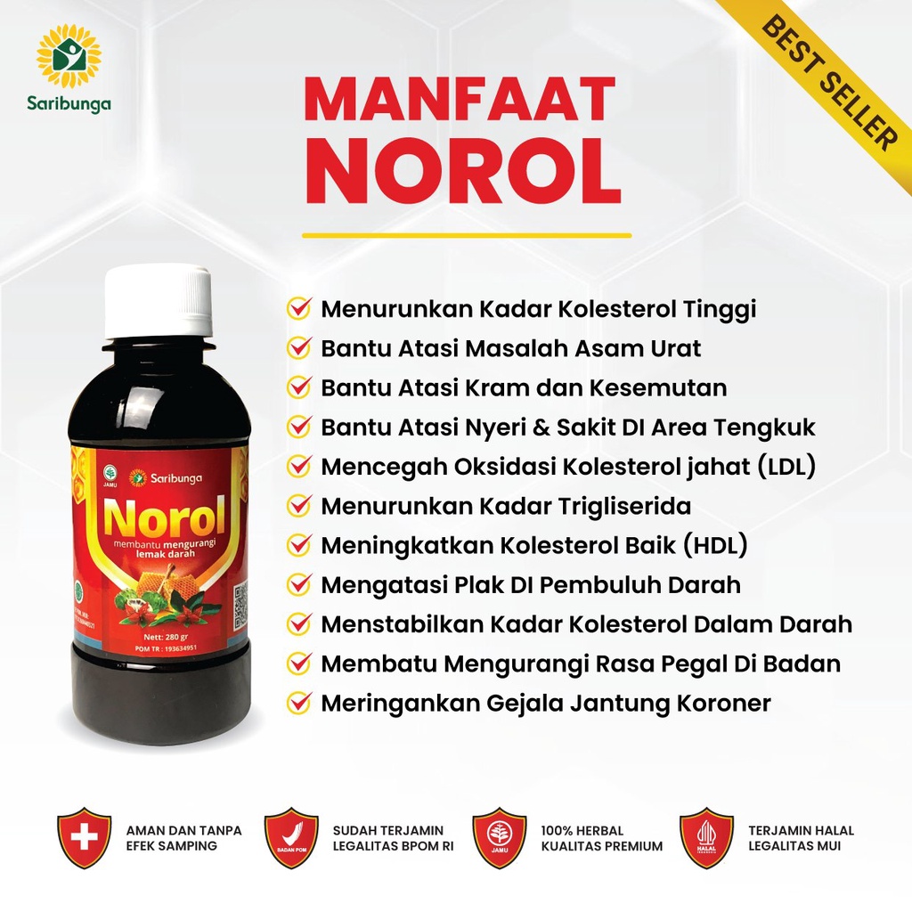 ORIGINAL Madu NOROL Obat Terapi Kolestrol Asam Urat Dan Trigliserida