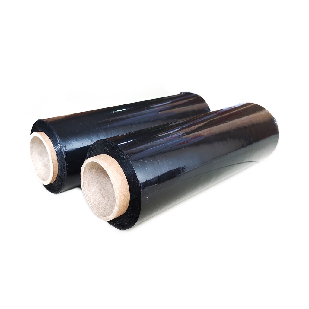 STRETCH FILM 25CM X 200M HITAM - PLASTIK WRAPPING PACKINGAN BLACK