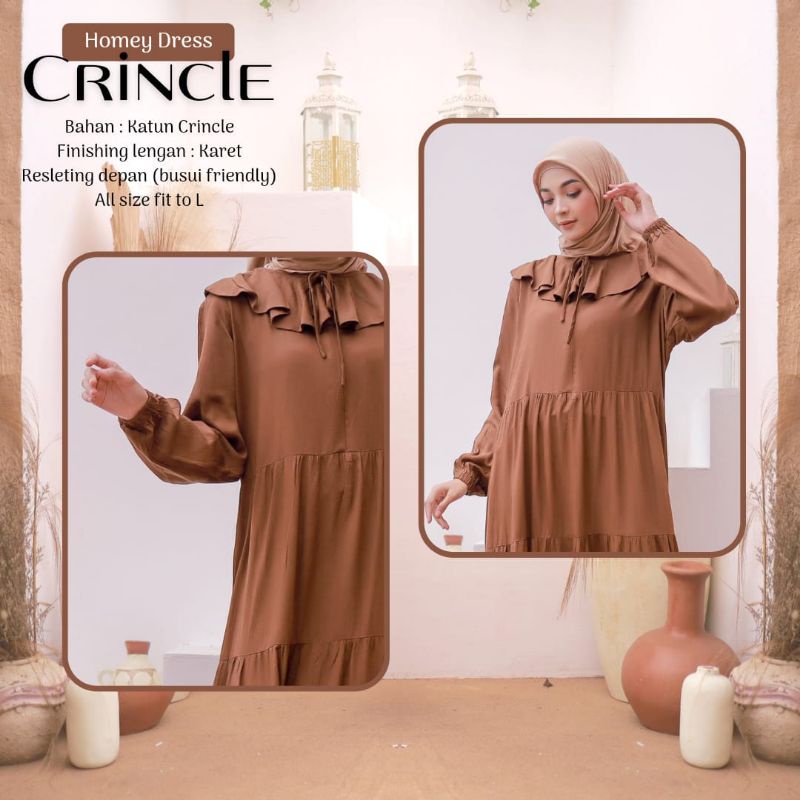 TERMURAHH!!! HOMEY DRESS CRINCLE GAMIS DEWASA JUMBO TERBARU BEST SELLER BAHAN KATUN CRINCLE NYAMAN DIPAKAI | BISA COD