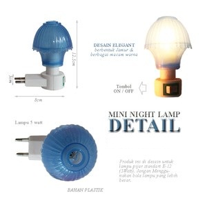 Lampu Tidur Malam Model Jamur Lucu Hias Cantik 5W 5 watt 5watt Warna Random