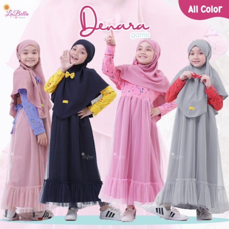 Labella Denara Gamis Anak Tutu Kaos Baby Terry Kerudung Wollycrape Baju Anak Perempuan Terbaru Pakai