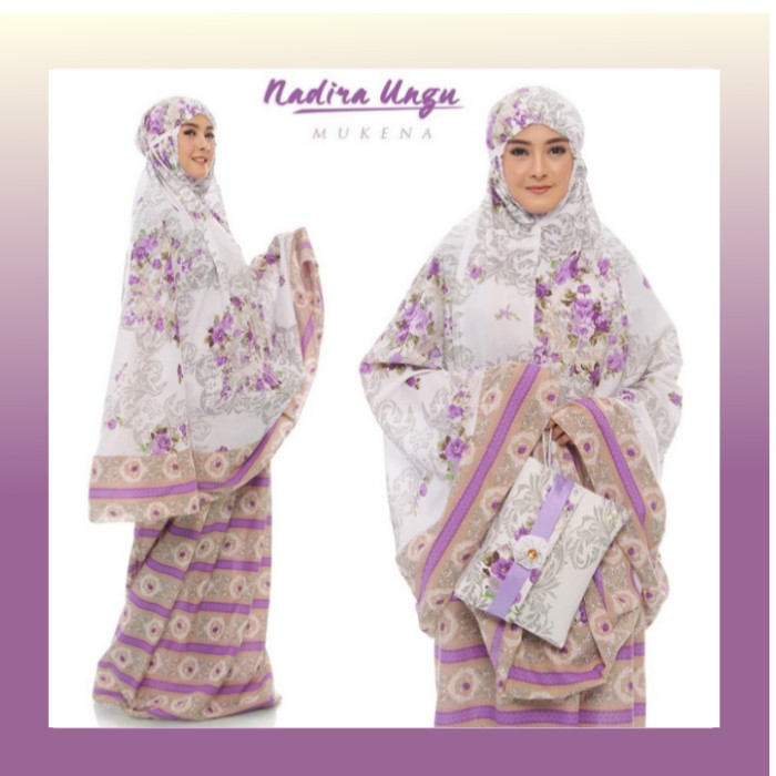 MUKENA terbaru/Mukena termurah/Mukena jumbo/Fashion muslimah/Mukena dewasa nadira tas pesta ungu