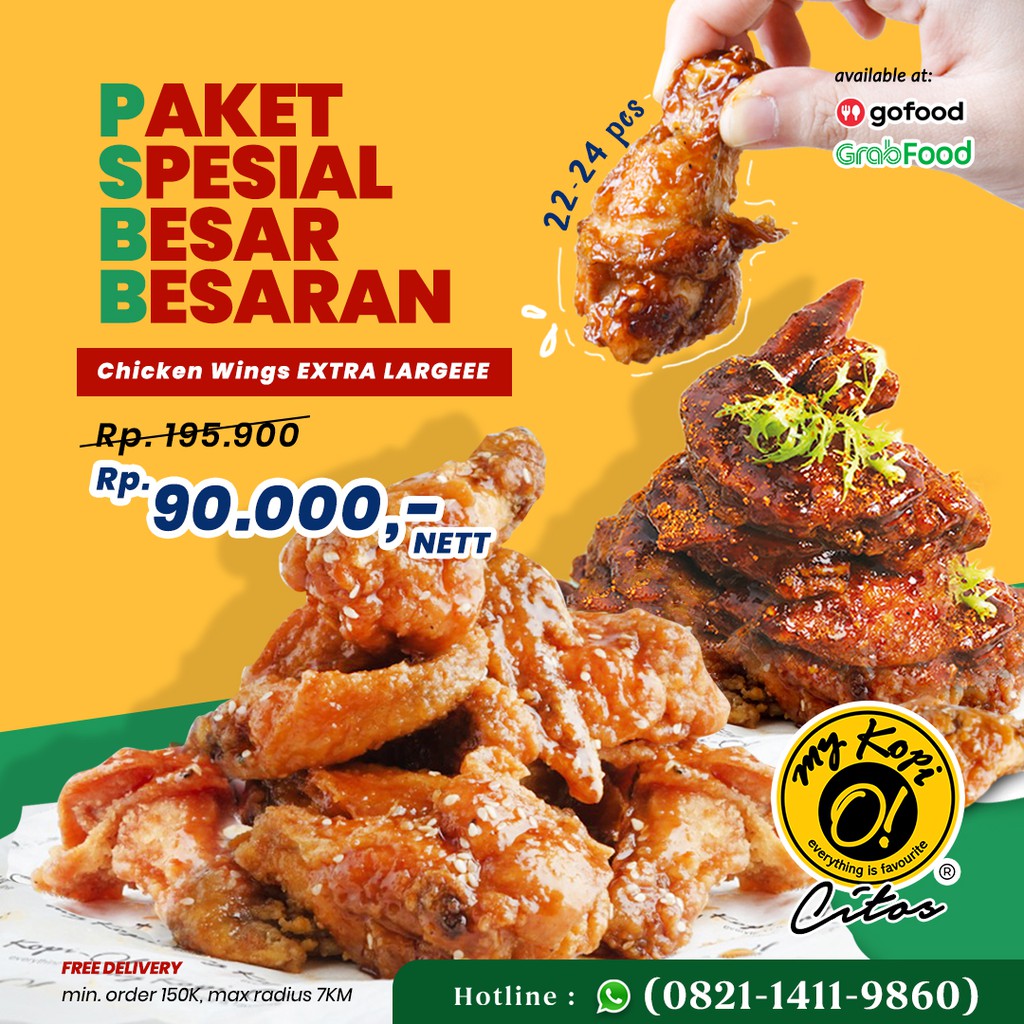 

CHICKEN WINGS XL 22-24pcs | My Kopi O! Citos