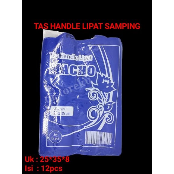 12pcs TAS KAIN HANDLE LIPAT SAMPING GOODIEBAG GASSET WOVEN SPUNBOND TALI 25x35