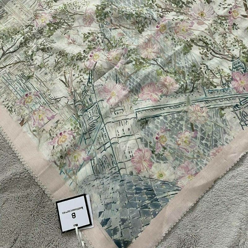 Fs buttonscarves British voal series white