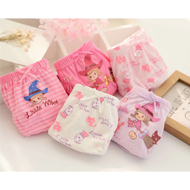 SET Celana Dalam Anak Perempuan Witch Celana Dalam Anak dengan Box Kolor Anak Perempuan Import Little Witch