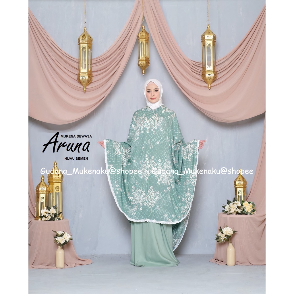 Gudang_Mukenaku Mukena Dewasa Aruna Traveling 2in1 Bahan Rayon Bisa Bayar Ditempat Tujuan COD