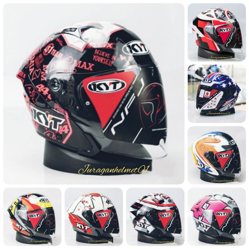 helm half face KYT nfj motif