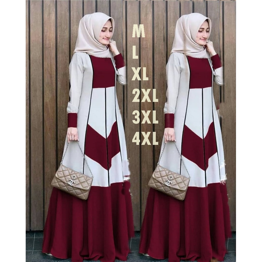 (COD) Gamis Seina Ukuran Kecil sampai SUPER JUMBO / Baju JUMBO/ Tersedia berbagai Ukuran / Baju Gami