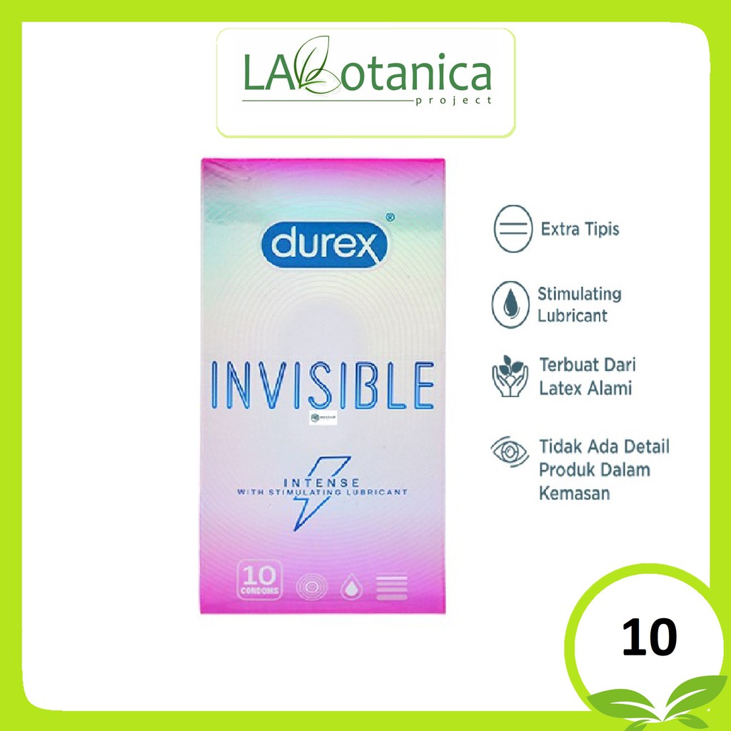 KONDOM Durex Invisible Intense 10 pcs - Kondom Extra Tipis