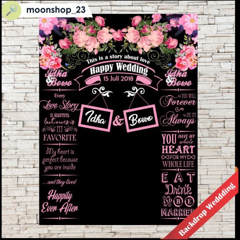 Backdrop Photobooth Wedding Desain Suka Suka Part 1 Shopee Indonesia