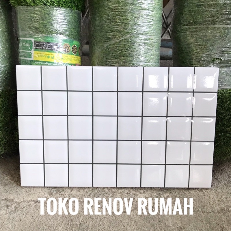 KERAMIK DINDING 25X40 MOTIF KOTAK (GLOSSY)/ KERAMIK DINDING PUTIH MOTIF/ KERAMIK 5X5 / KERAMIK KAMAR