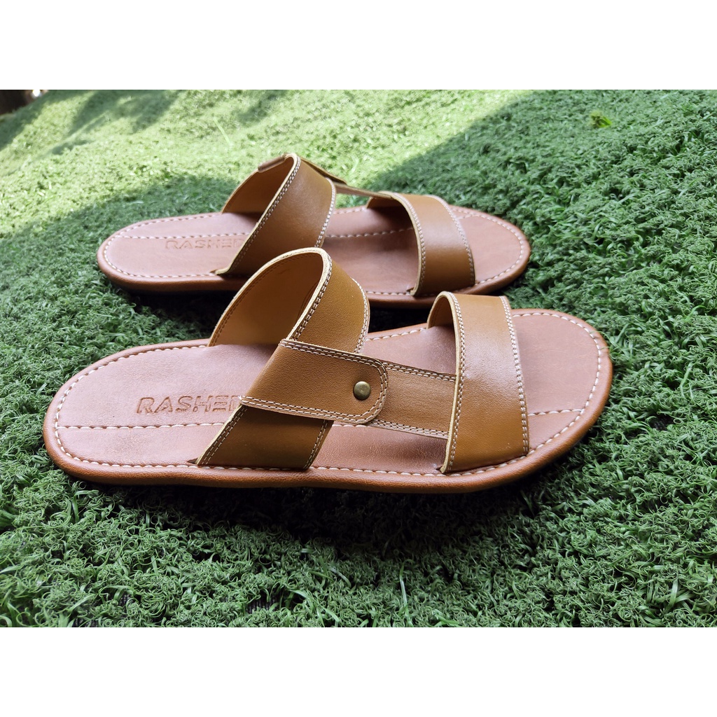 Sandal Pria Kulit Asli Rasheda Series Gr 01 Sendal Slide Selempang Jumbo