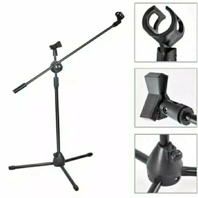 Stand Mic Berdiri Lantai- Tiang Microphone Berdiri