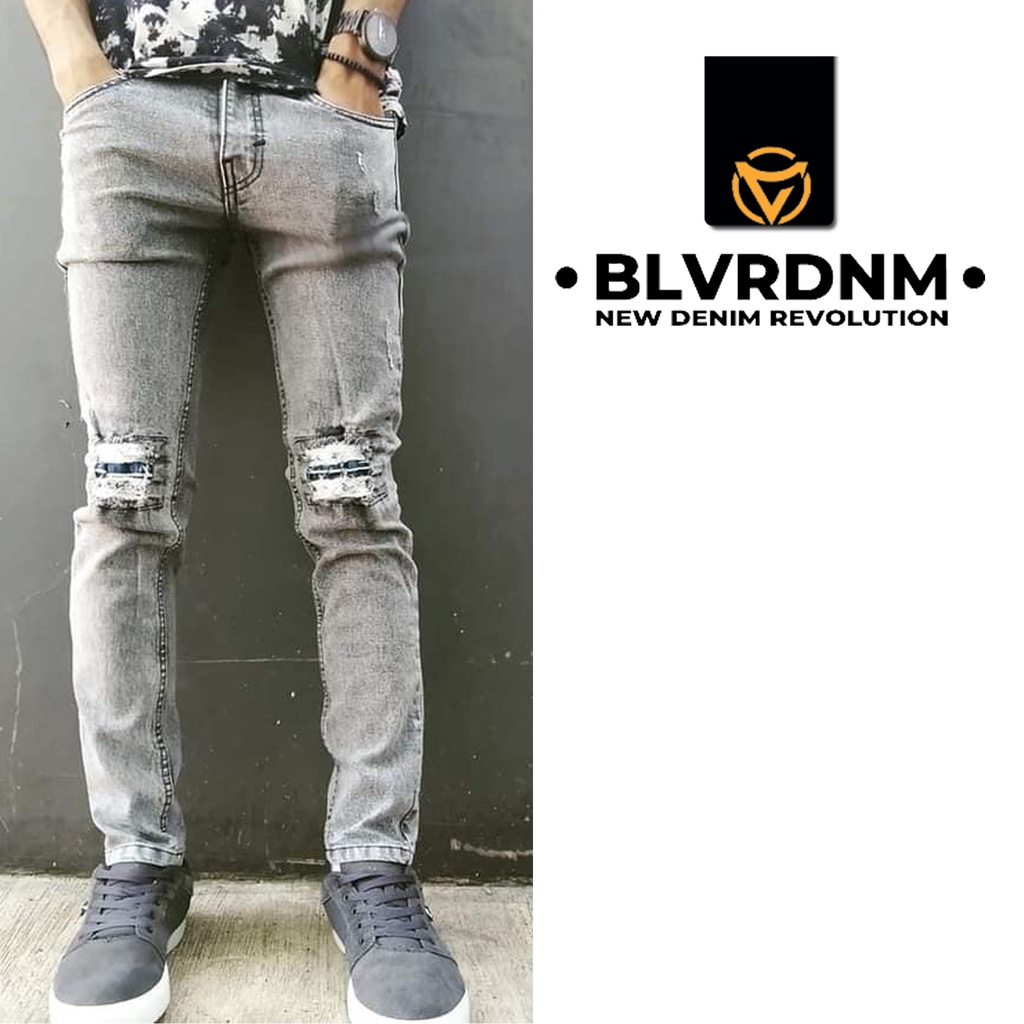 Celana jeans panjang terbaru 2021 sobek pria original blackviper / Celana Jeans Pria Sobek Emblem Ripped Cowok lea cardinal