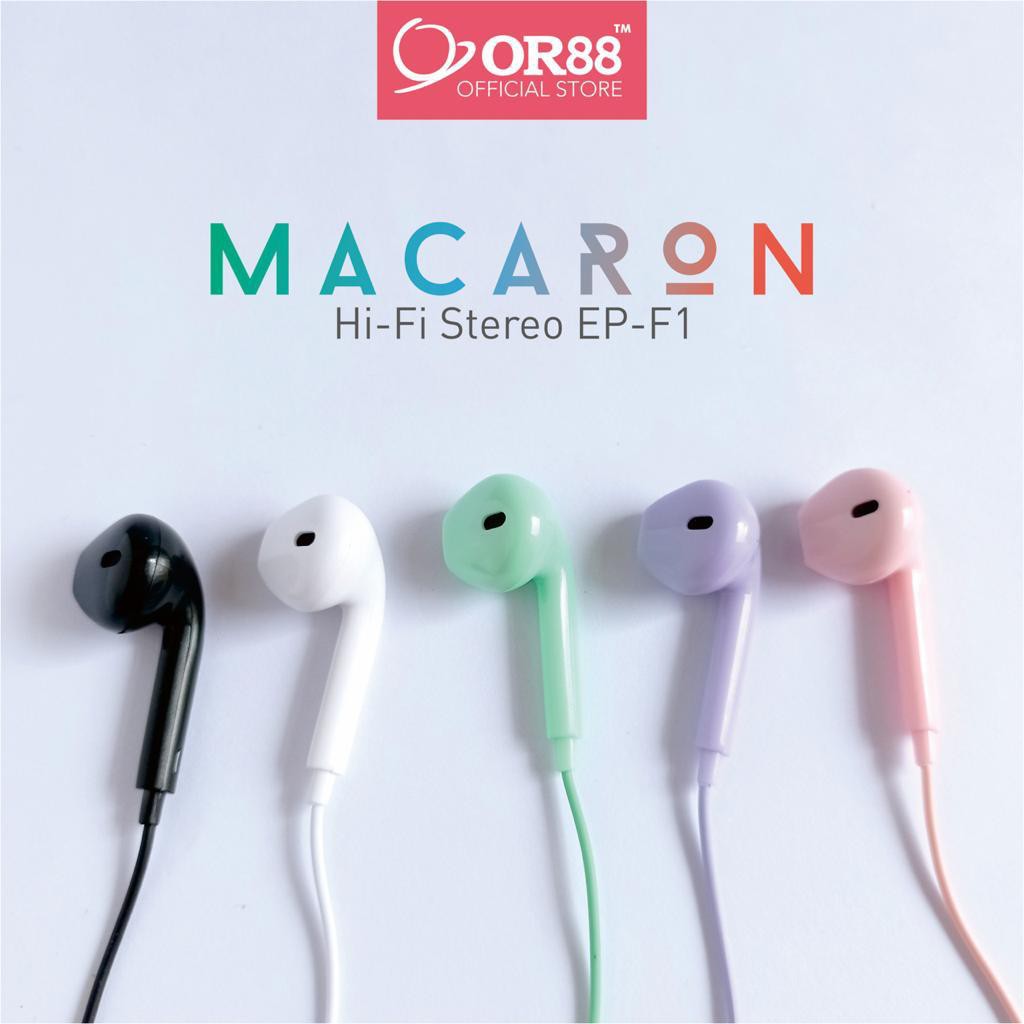 Headset Handsfree Earphone Macaron Hi Fi Stereo OR88 TYPE F1