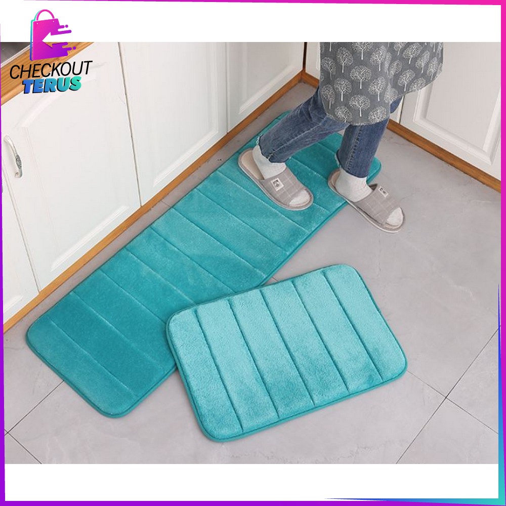 CT C398 Keset Kaki Anti Slip (40x120cm) Keset Kamar Mandi Anti Slip Memory Foam Keset Warna Polos Murah