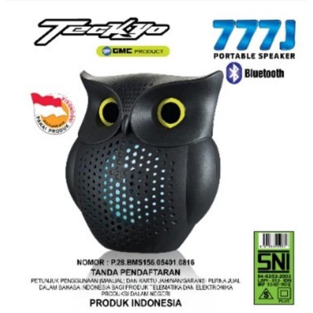 Speaker Bluetooth Burung Hantu GMC Teckyo 777J Bluetooth Portable USB