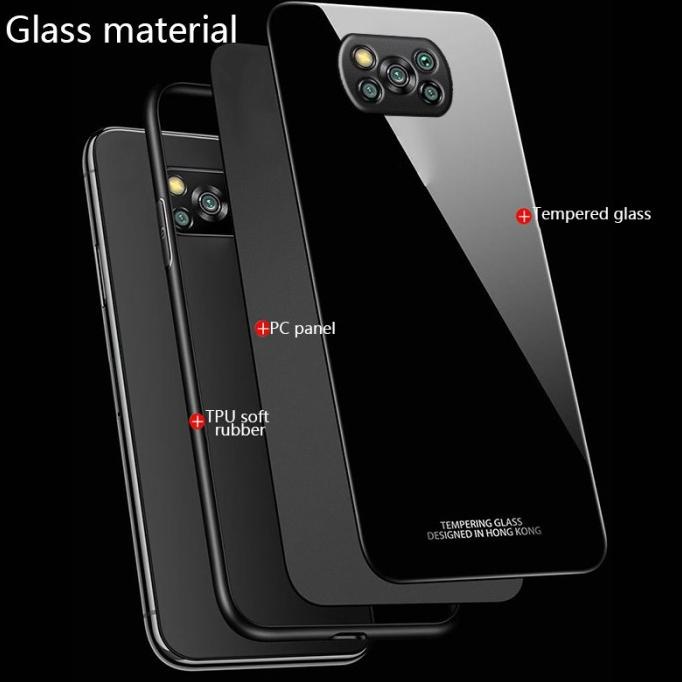 CASE XIAOMI POCO X3 NFC GLASS CASE HARD TEMPERED BACKDOOR CASING