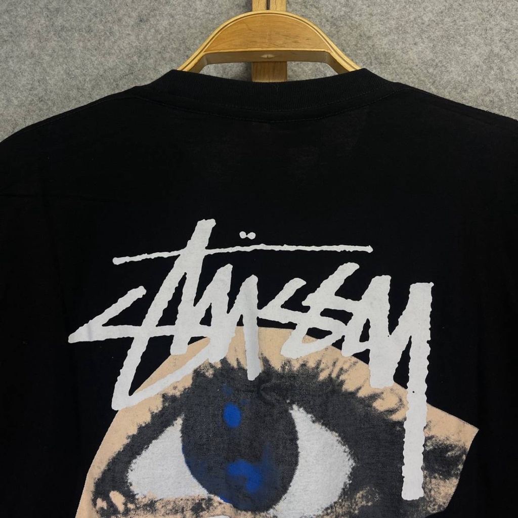 KAOS TSHIRT STUSSY OCULAR HITAM LENGAN PENDEK MIRROR FULLTAG