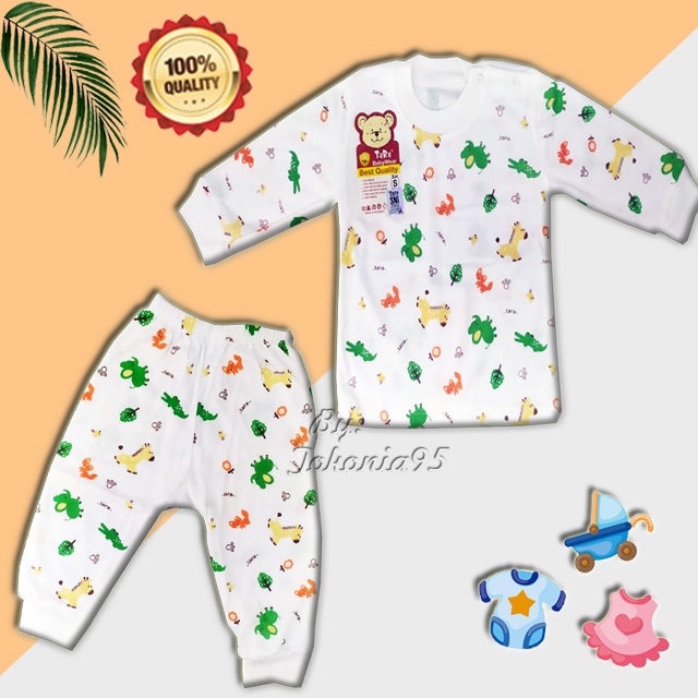 Setelan Lengan Panjang Putih Baby Tara - Katun Soft Premium SNI - baju bayi