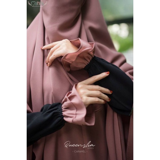 QUEENSHA BY. MAHIRA / Set gamis syari cantik kekinian / set gamis premium original brand