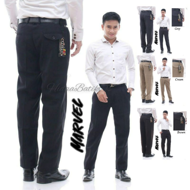 CELANA FORMAL PRIA KERJA REGULER STANDAR JUMBO KANTOR BAHAN KAIN TEFLON PREMIUM SIZE 27 - 44 MURAH