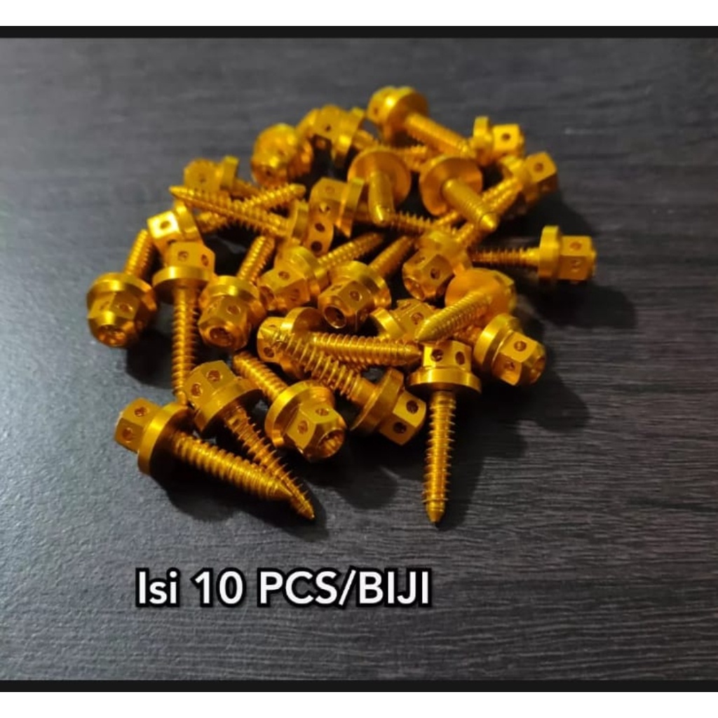 10 Baut yamaha probolt satu set isi (10pcs) baut body probolt Full CNC Gold Nmax-Lexi-mio-dll