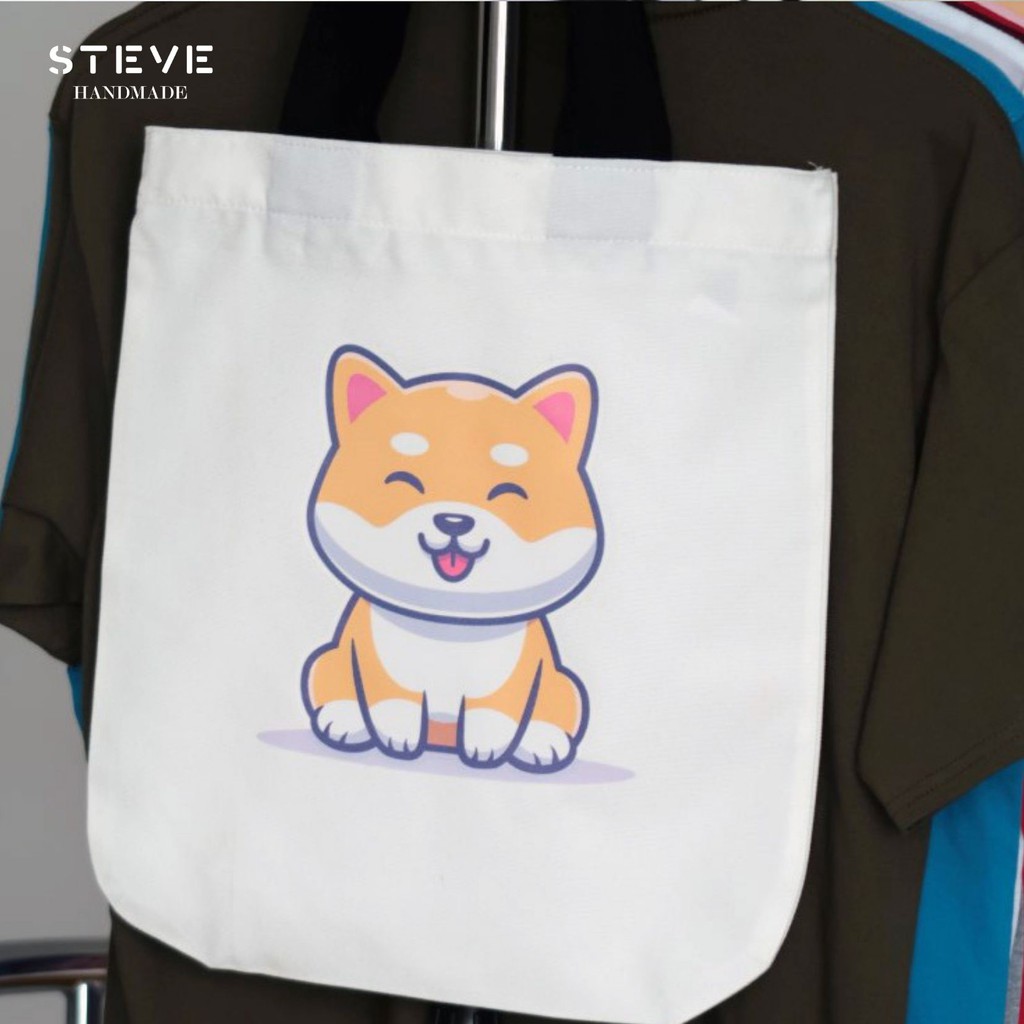 AR Tote Bag Augmented Reality Design Dog Shiba Inu TB3337 Tas Canvas Premium Custom Nama