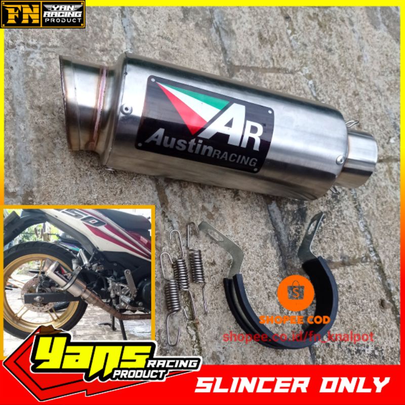 Silencer knalpot Austin AR inlet 50mm / slincer austin AR / knalpot austin racing / silencer knalpot