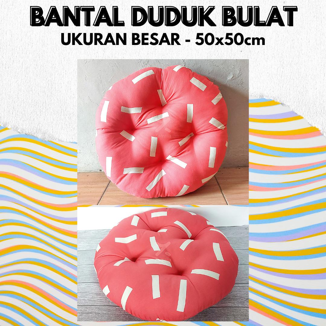 Bantal Duduk Bulat Kursi Lesehan 50x50 Besar Motif Pink Bantal Duduk Bulat Kursi Lesehan 50x50 Besar Motif Pink