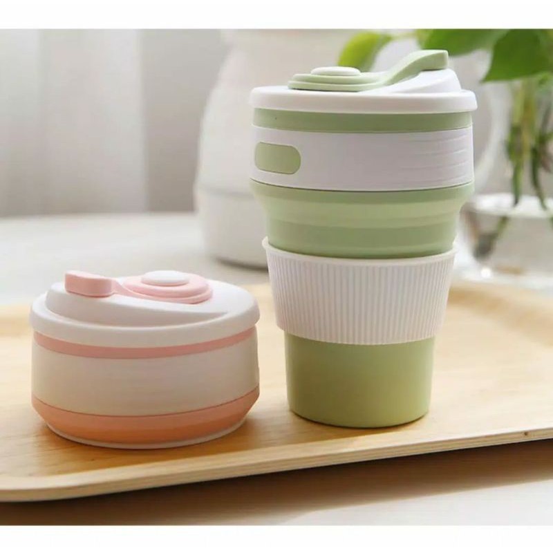 Gelas Lipat Silikon Portable Cup Foldable Glass Tempat Minum Unik Cangkir Kopi