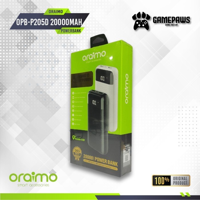 POWERBANK ORAIMO OPB-P205D Powerbank 20000 mAh Dual Input - ORIGINAL