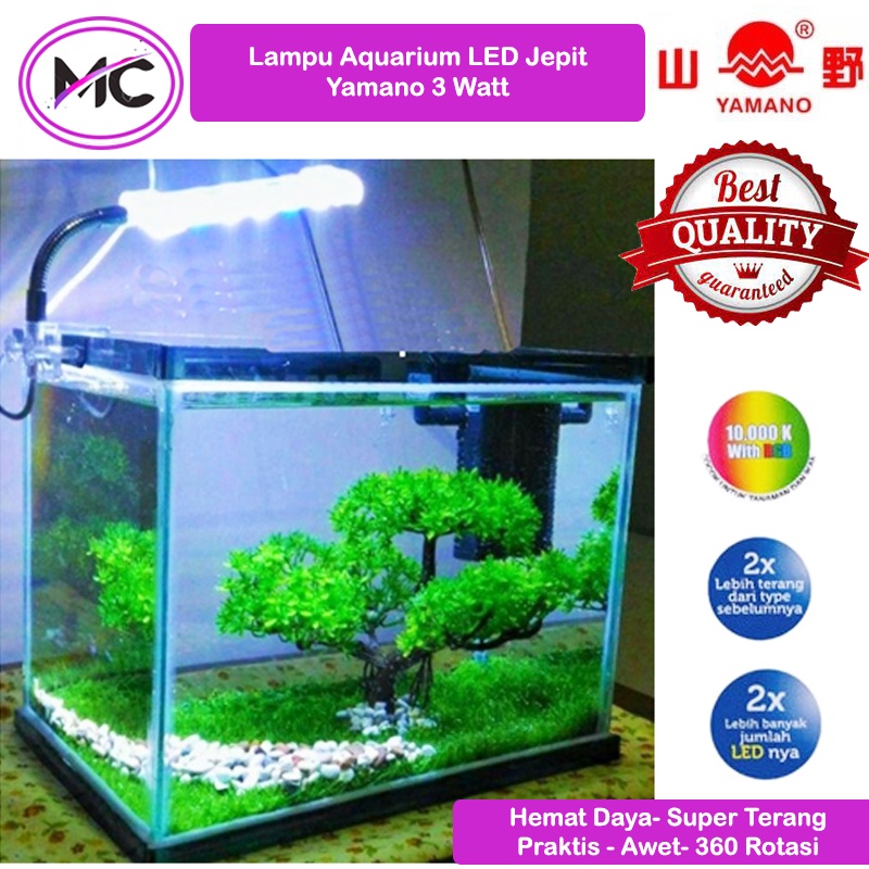 Lampu Aquarium LED Mini Jepit Yamano Lampu Akurium Aquascape Kecil Praktis Murah