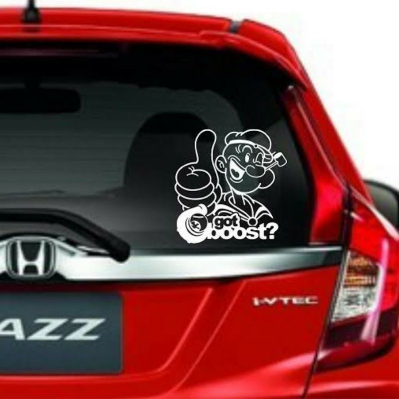 stiker kaca mobil God Boost. stiker mobil, motor, laptop dll