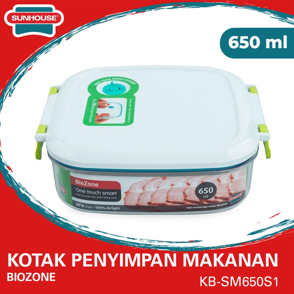 Kotak Penyimpanan Makanan Biozone 650 ml (KB-SM650S1) Sunhouse