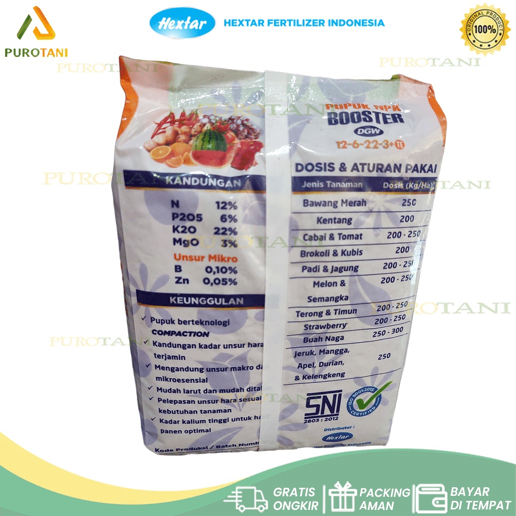 Pupuk NPK BOOSTER DGW 12-6-22-3+TE 1KG