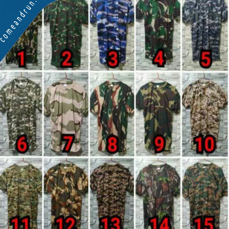 Termurah KAOS PENDEK LORENG ARMY / KAOS LORENG