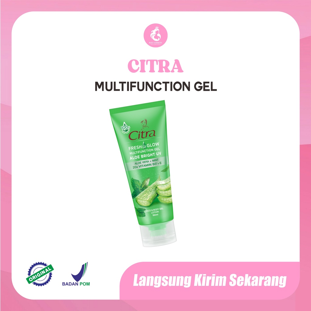 Jual Citra Fresh And Glow Multifunction Gel Aloe Bright Uvface And Body Gel Lotion 100ml 180ml 9432