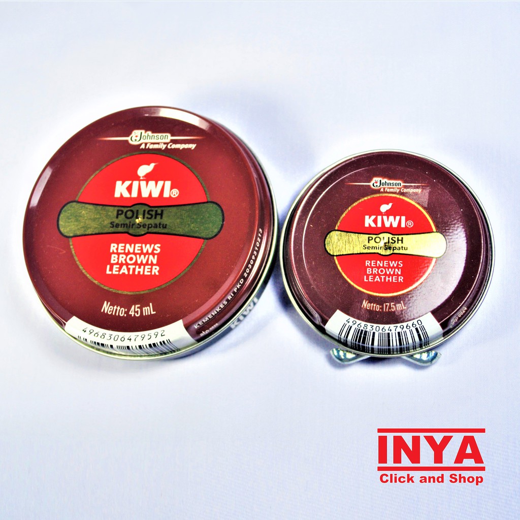 KIWI POLISH RENEWS BROWN LEATHER 45ml - Semir Sepatu Padat Coklat