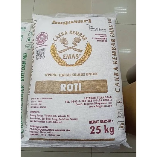 

Tepung Cakra Kembar Emas 25 KG Bogasari - Grab ONLY
